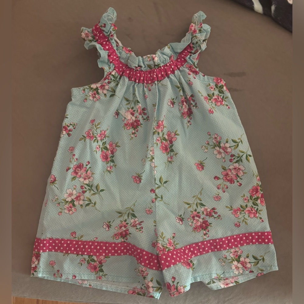 Cute Little Girl Floral Romper